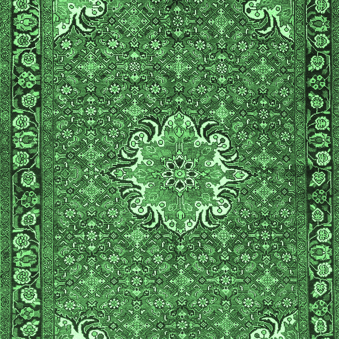 Machine Washable Persian Emerald Green Traditional Area Rugs, wshtr584emgrn