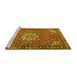 Sideview of Machine Washable Persian Yellow Traditional Rug, wshtr584yw