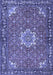 Machine Washable Persian Blue Traditional Rug, wshtr584blu