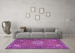 Machine Washable Persian Purple Traditional Area Rugs in a Living Room, wshtr584pur