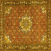 Square Persian Yellow Traditional Rug, tr584yw