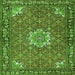 Round Machine Washable Persian Green Traditional Area Rugs, wshtr584grn