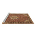 Sideview of Machine Washable Persian Brown Traditional Rug, wshtr584brn