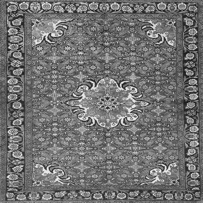 Round Machine Washable Persian Gray Traditional Rug, wshtr584gry