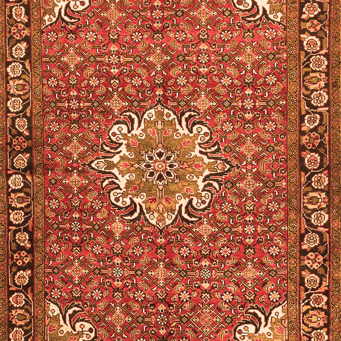Serging Thickness of Machine Washable Persian Orange Traditional Area Rugs, wshtr584org