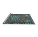 Sideview of Machine Washable Persian Light Blue Traditional Rug, wshtr584lblu