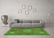 Machine Washable Persian Green Traditional Area Rugs in a Living Room,, wshtr584grn