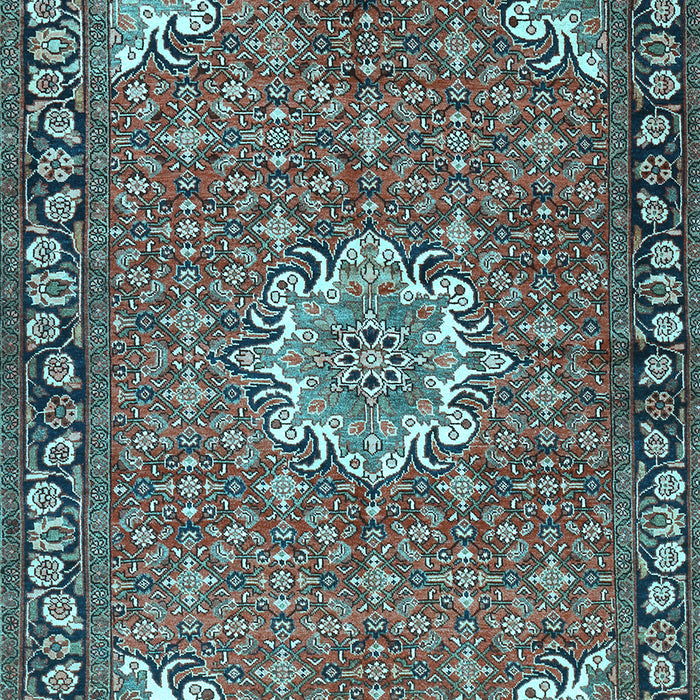 Machine Washable Persian Light Blue Traditional Rug, wshtr584lblu