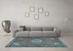 Machine Washable Persian Light Blue Traditional Rug in a Living Room, wshtr584lblu