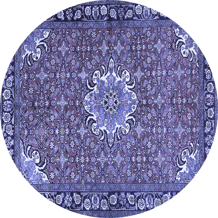 Round Persian Blue Traditional Rug, tr584blu