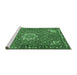 Sideview of Machine Washable Persian Emerald Green Traditional Area Rugs, wshtr584emgrn