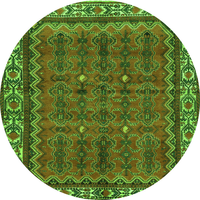 Square Persian Green Traditional Rug, tr585grn