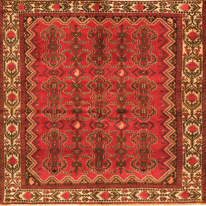 Serging Thickness of Persian Orange Traditional Rug, tr585org