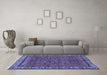 Machine Washable Persian Blue Traditional Rug in a Living Room, wshtr585blu