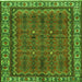 Round Machine Washable Persian Green Traditional Area Rugs, wshtr585grn