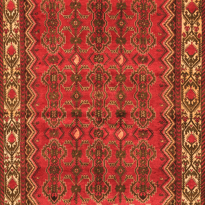 Serging Thickness of Machine Washable Persian Orange Traditional Area Rugs, wshtr585org