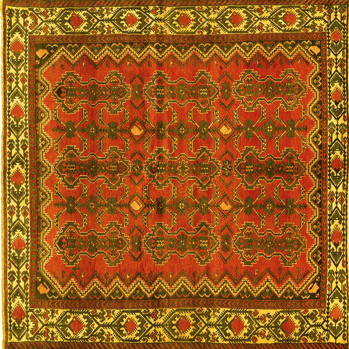 Square Persian Yellow Traditional Rug, tr585yw