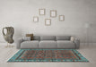 Machine Washable Persian Light Blue Traditional Rug in a Living Room, wshtr585lblu