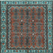 Square Persian Light Blue Traditional Rug, tr585lblu