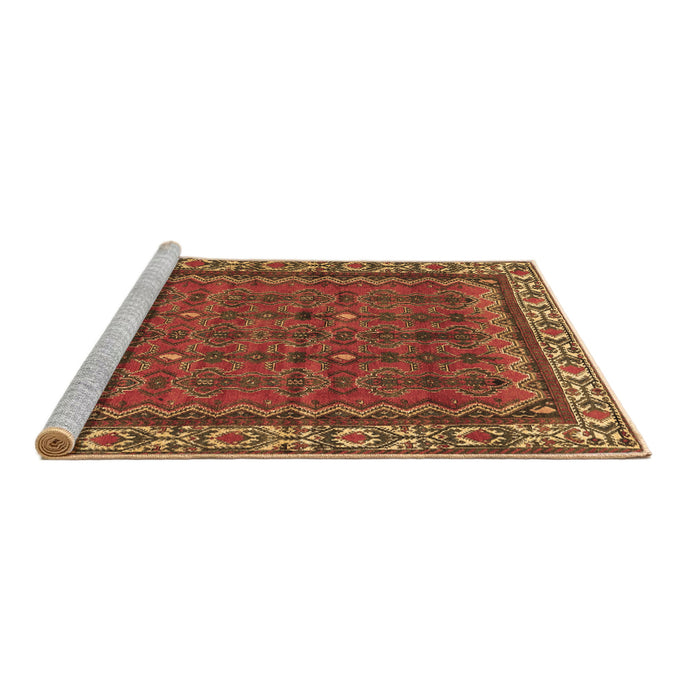 Sideview of Machine Washable Persian Brown Traditional Rug, wshtr585brn