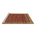 Sideview of Machine Washable Persian Brown Traditional Rug, wshtr585brn