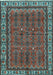 Machine Washable Persian Light Blue Traditional Rug, wshtr585lblu