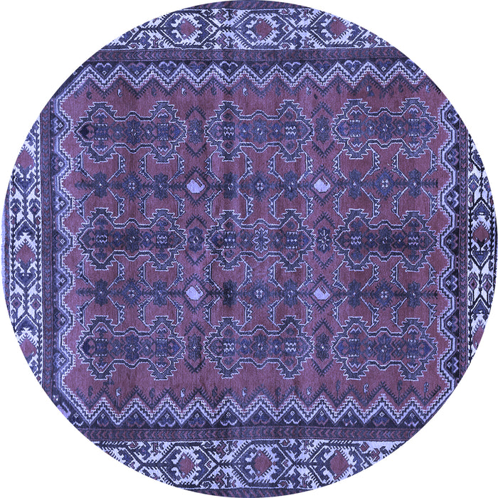 Round Persian Blue Traditional Rug, tr585blu