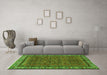 Machine Washable Persian Green Traditional Area Rugs in a Living Room,, wshtr585grn