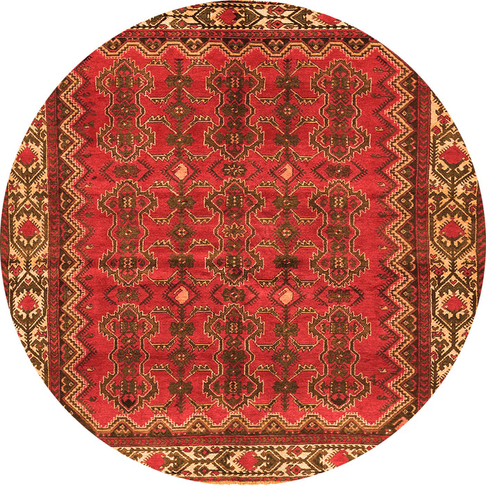 Square Persian Orange Traditional Rug, tr585org