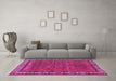 Machine Washable Persian Pink Traditional Rug in a Living Room, wshtr585pnk