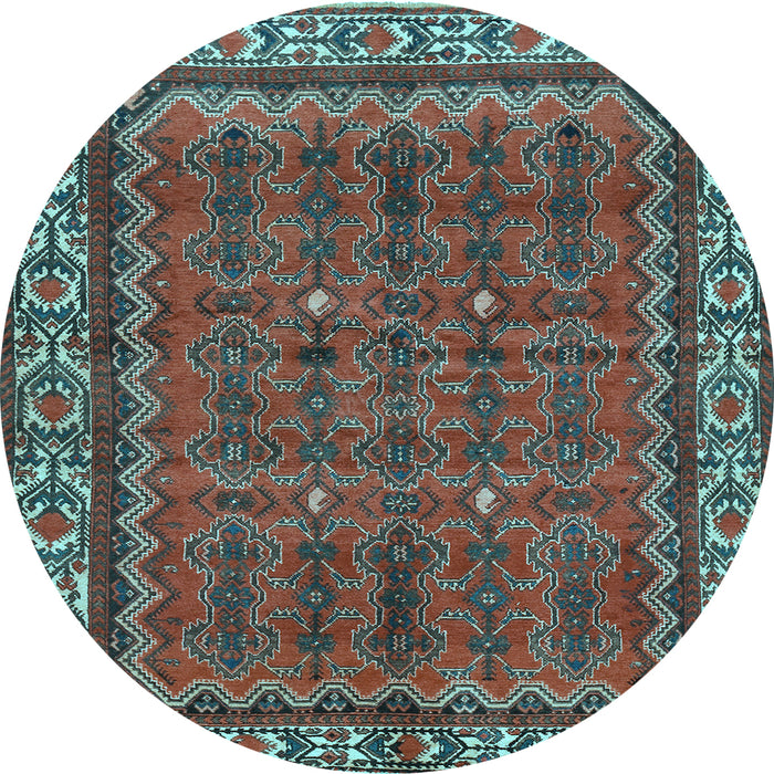 Round Persian Light Blue Traditional Rug, tr585lblu