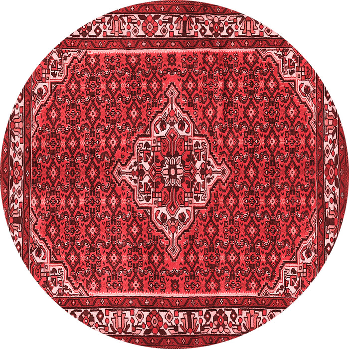 Machine Washable Medallion Red Traditional Rug, wshtr586red