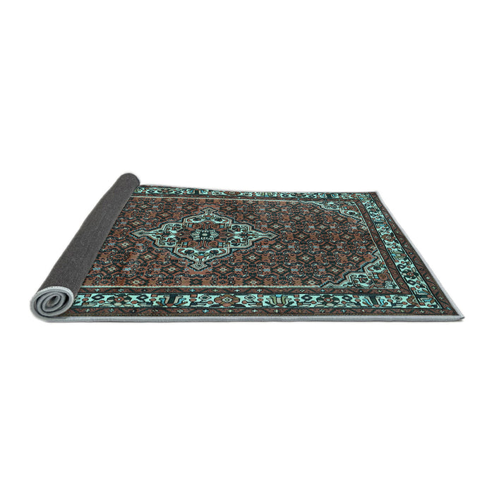 Sideview of Medallion Light Blue Traditional Rug, tr586lblu