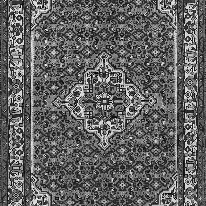 Serging Thickness of Machine Washable Medallion Gray Traditional Rug, wshtr586gry