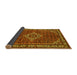 Sideview of Medallion Yellow Traditional Rug, tr586yw