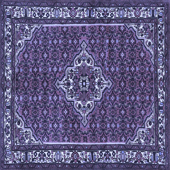 Square Medallion Blue Traditional Rug, tr586blu