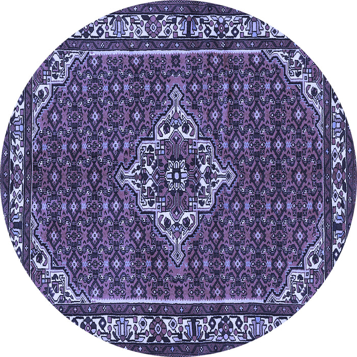 Round Medallion Blue Traditional Rug, tr586blu