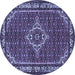 Round Medallion Blue Traditional Rug, tr586blu