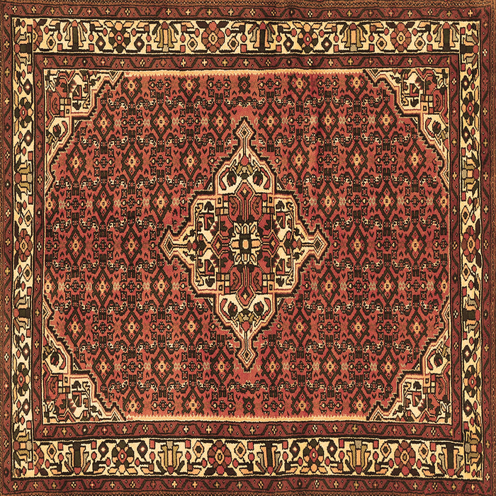 Square Medallion Brown Traditional Rug, tr586brn