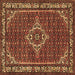 Square Medallion Brown Traditional Rug, tr586brn