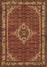 Machine Washable Medallion Brown Traditional Rug, wshtr586brn