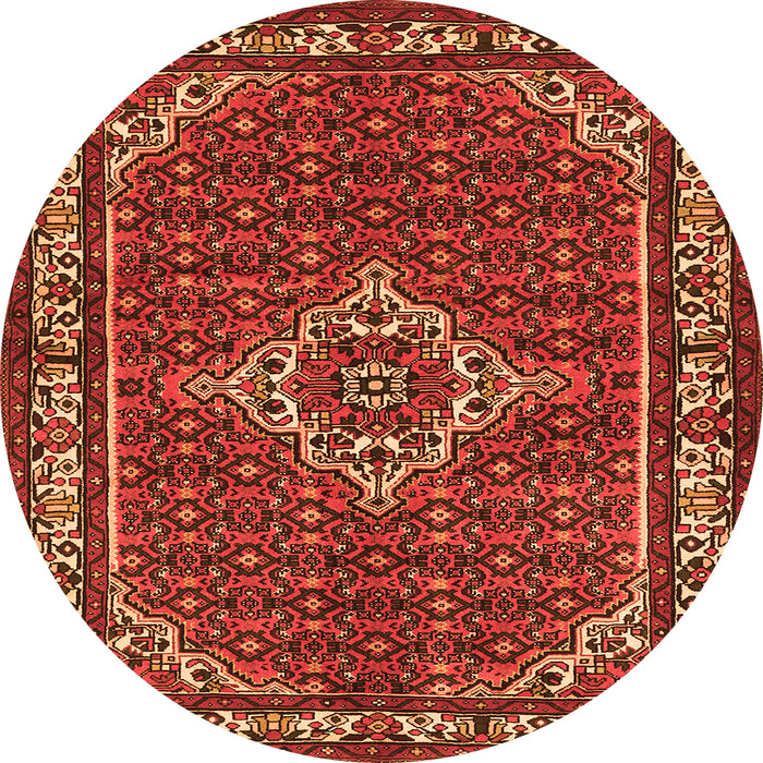Machine Washable Medallion Orange Traditional Area Rugs, wshtr586org
