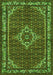 Serging Thickness of Machine Washable Medallion Green Traditional Area Rugs, wshtr586grn