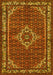 Machine Washable Medallion Yellow Traditional Rug, wshtr586yw