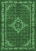 Medallion Emerald Green Traditional Rug, tr586emgrn