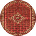 Square Medallion Orange Traditional Rug, tr586org