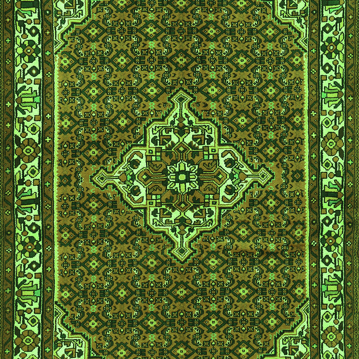 Medallion Green Traditional Rug, tr586grn