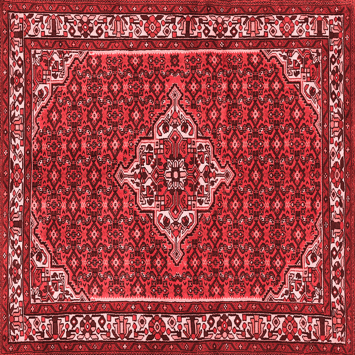 Machine Washable Medallion Red Traditional Rug, wshtr586red
