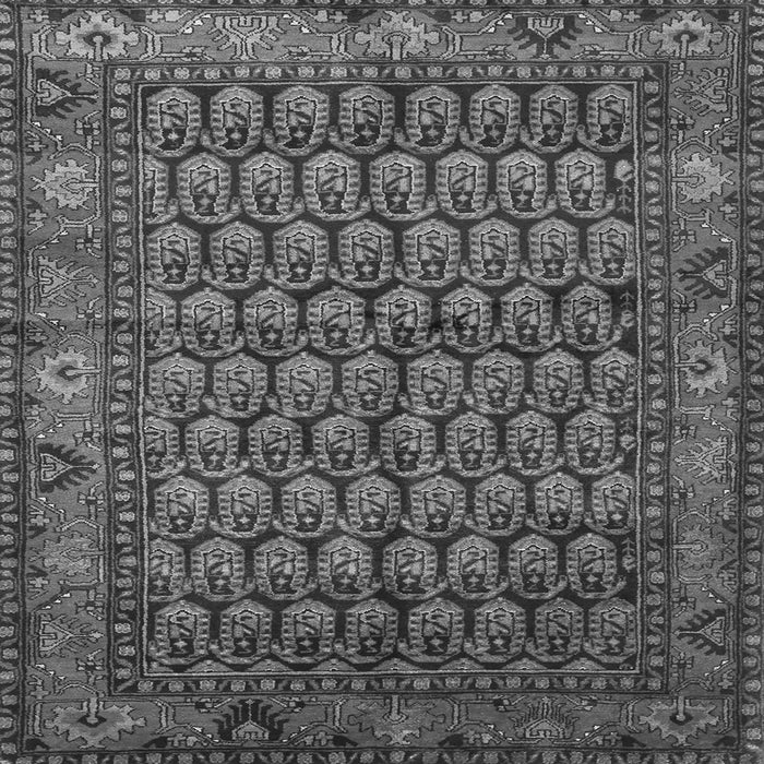 Round Machine Washable Persian Gray Traditional Rug, wshtr587gry