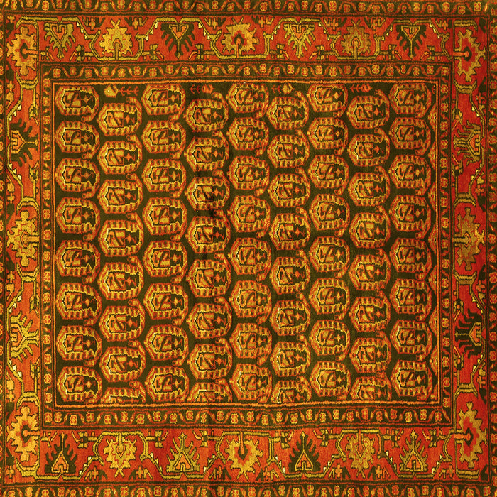 Square Persian Yellow Traditional Rug, tr587yw